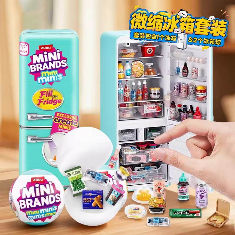 Miniature Baking Kitchen - Zabawka Mini Lodówka LED z Podświetleniem,